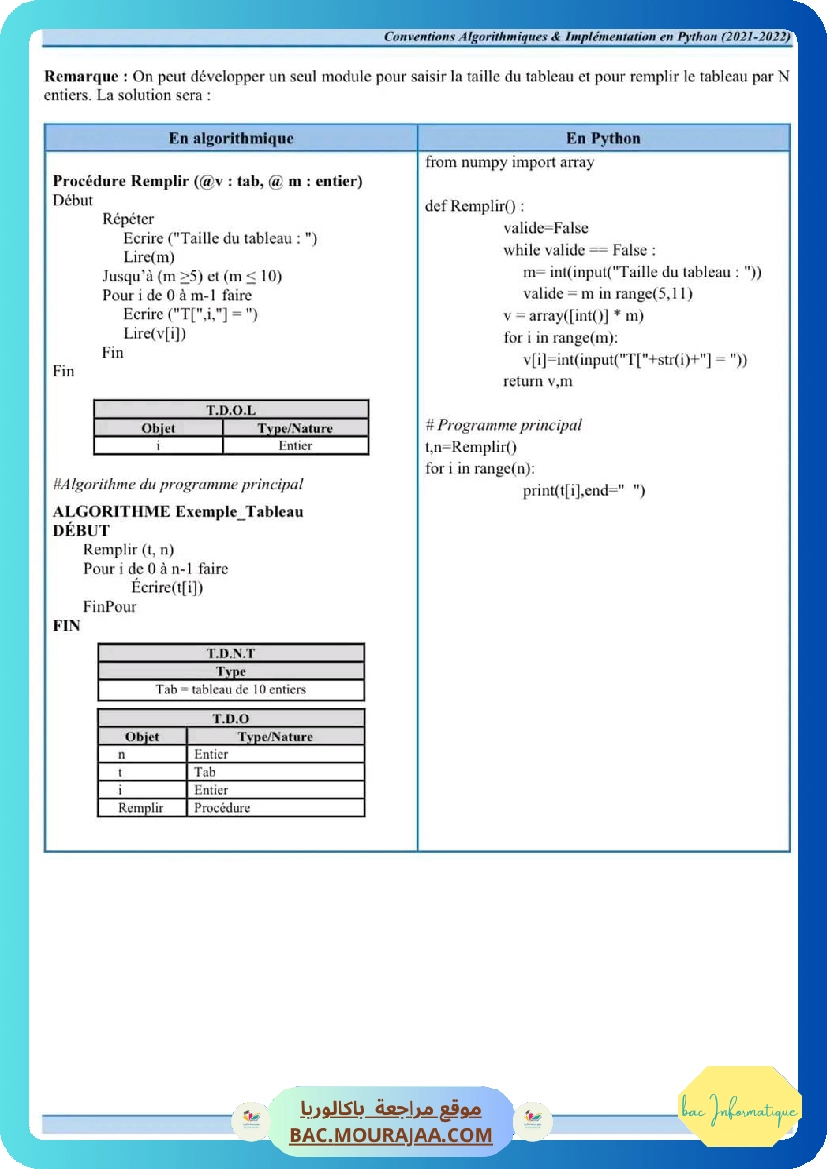 conventions algorithmique et implementation en python