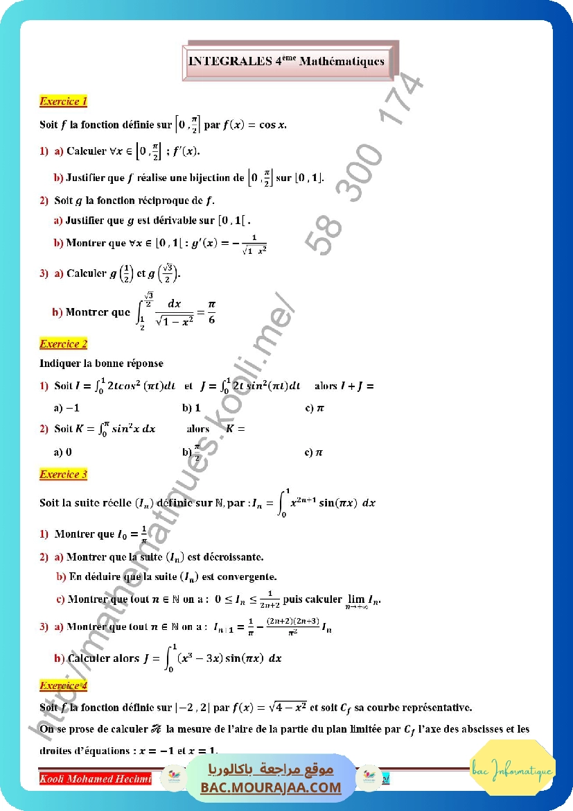 serie corrige integrales