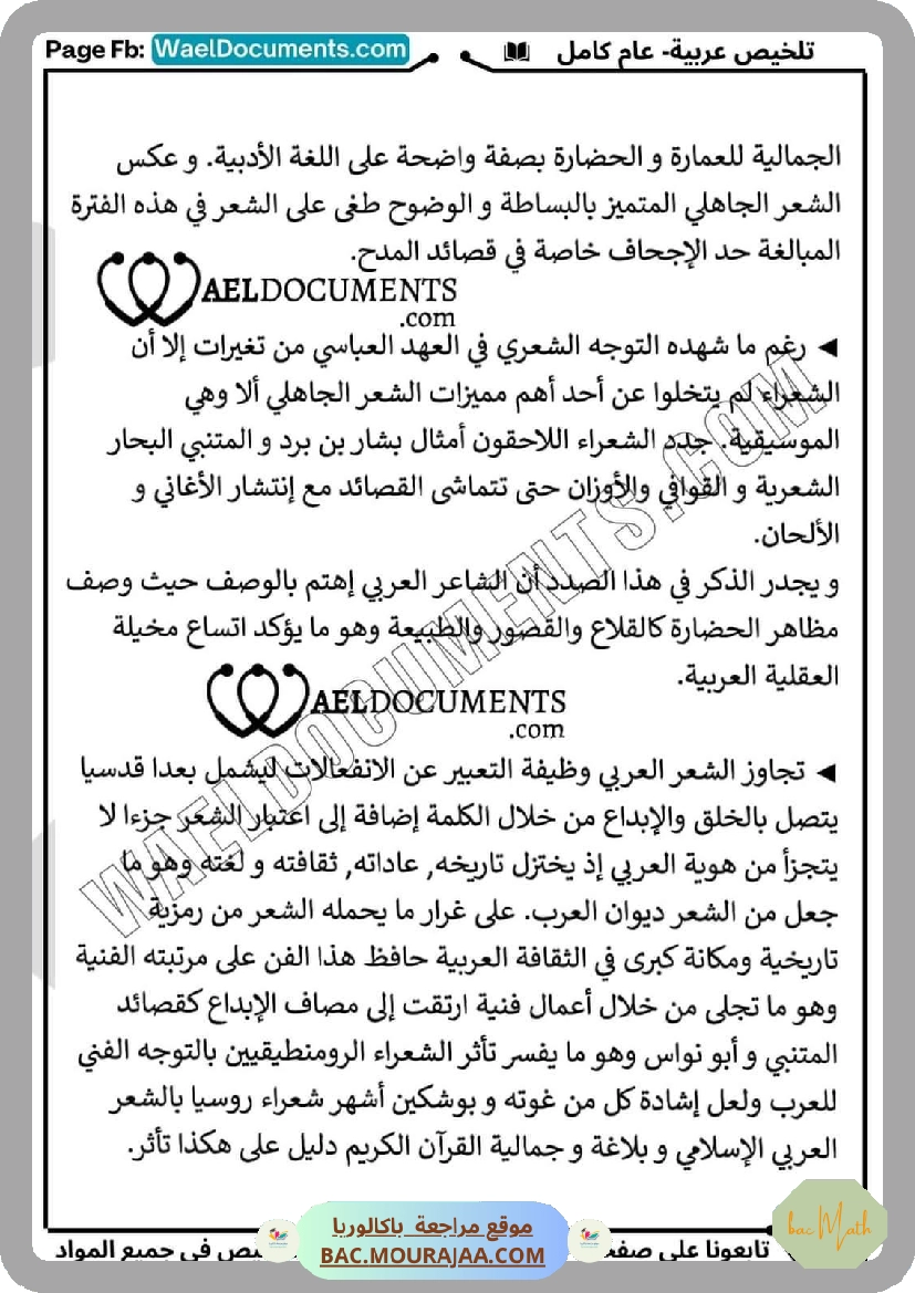 تلخيص_عربية_عام_كامل