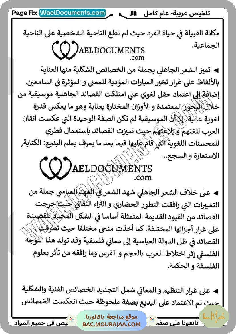 تلخيص_عربية_عام_كامل