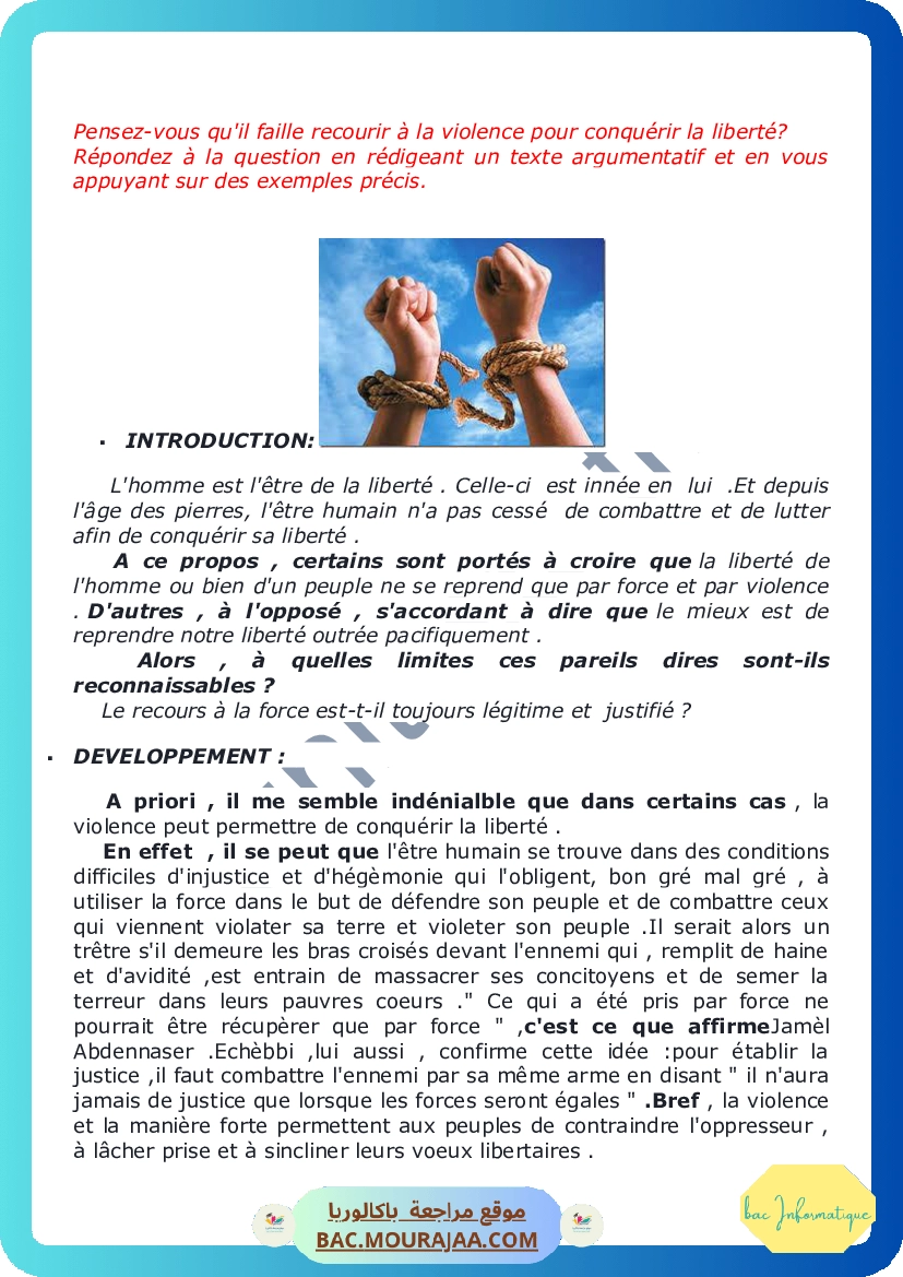 Bac-français-mod 3 liberte