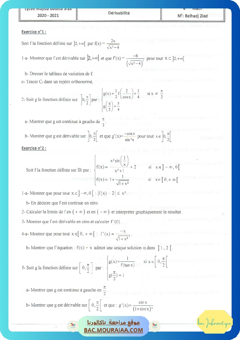 Serie derivabilite