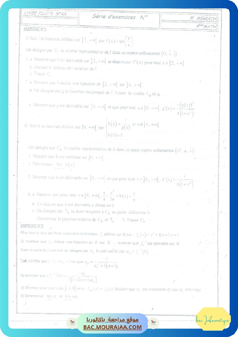 Serie fonction trigo