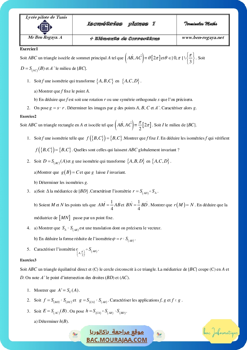 Isometries planes 1