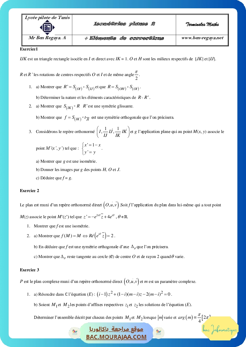 Isometries planes 2