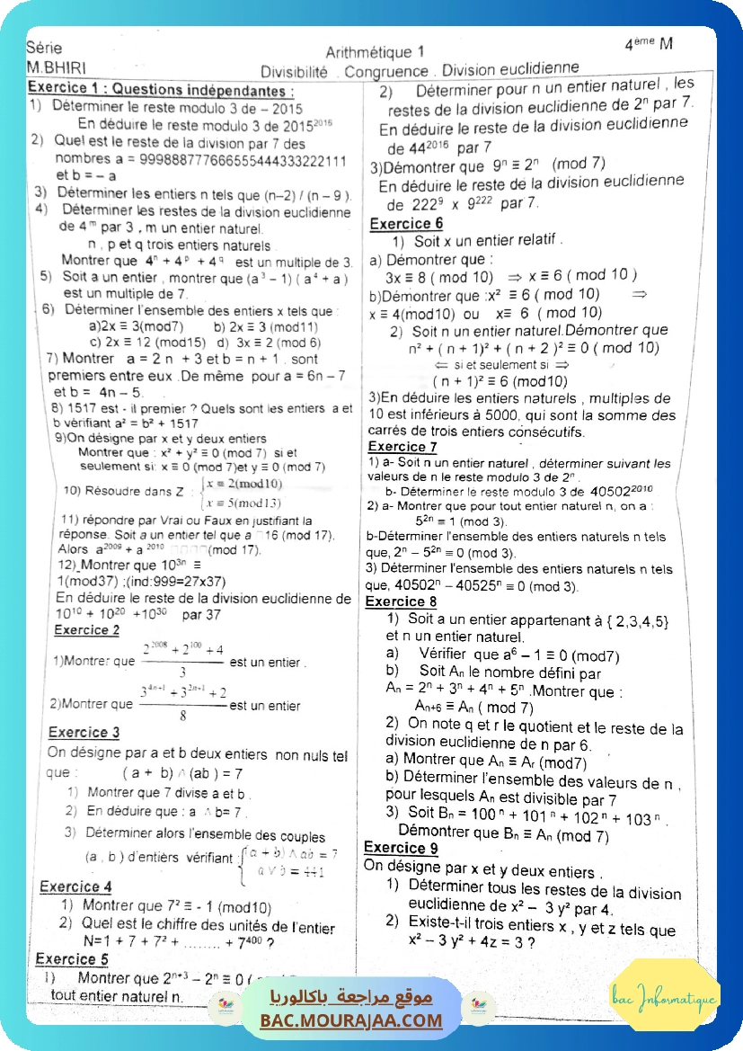 Arithmetique bhiri