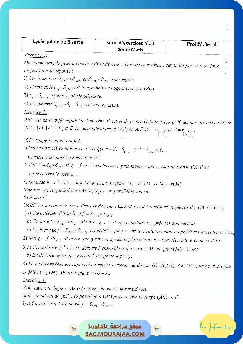 Serie 10 Isometries