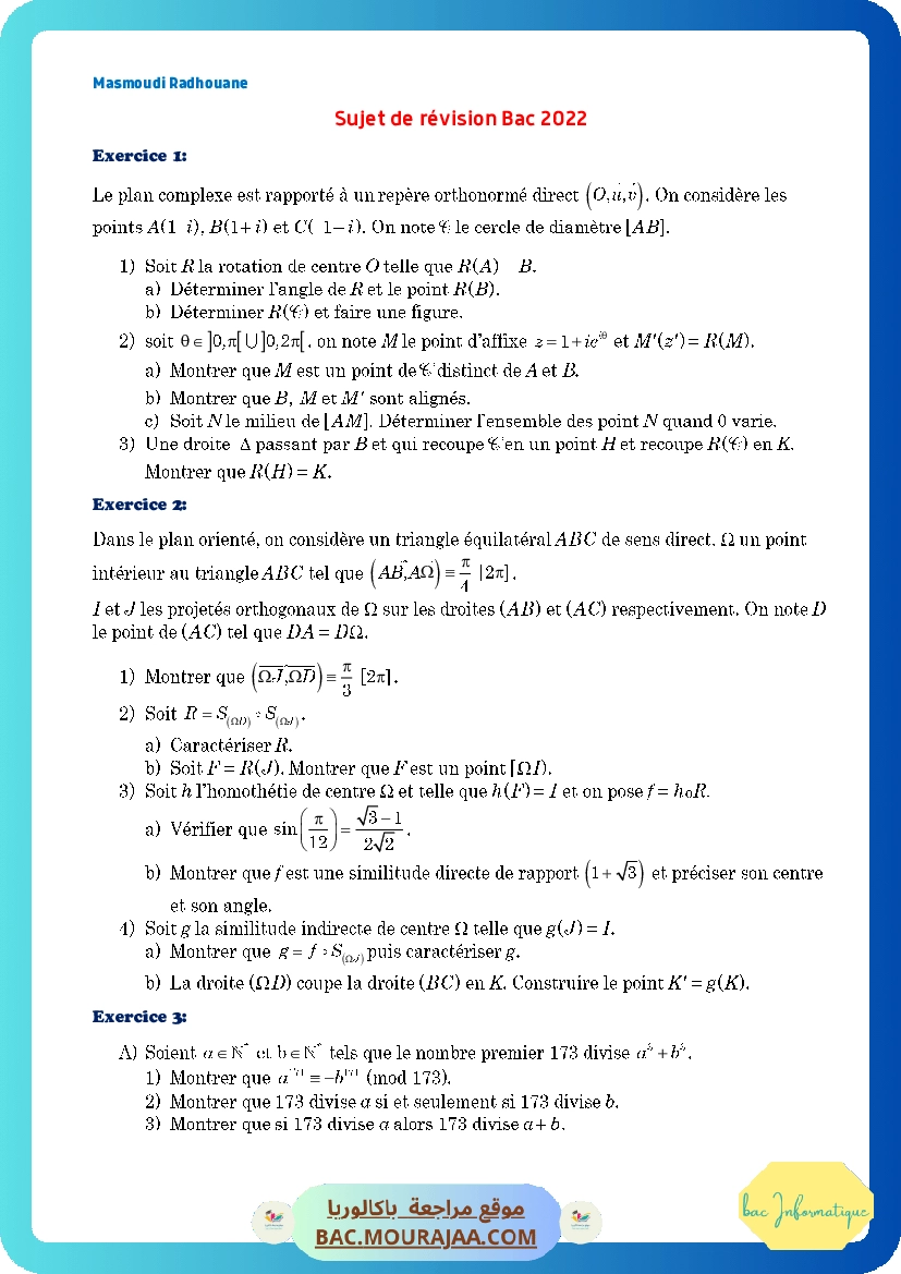 sujet de revision