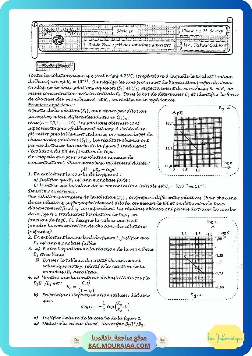 Serie 13 acide-base + pH