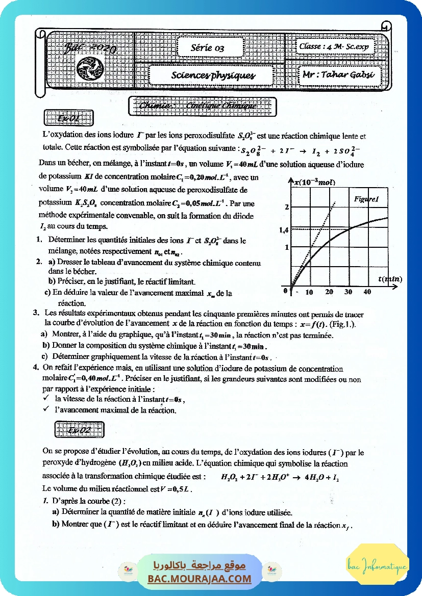 Serie 3 Cinetique chimique
