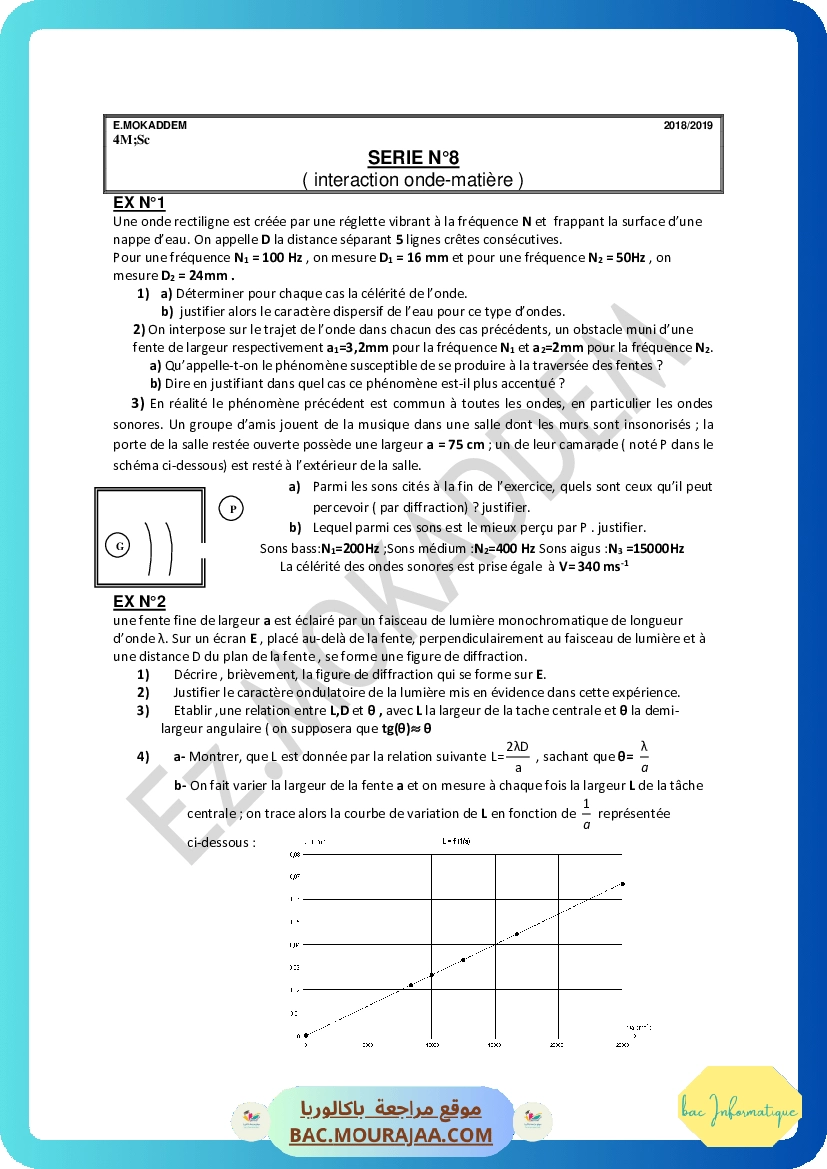 serie-8-interaction-onde-matiere-Math