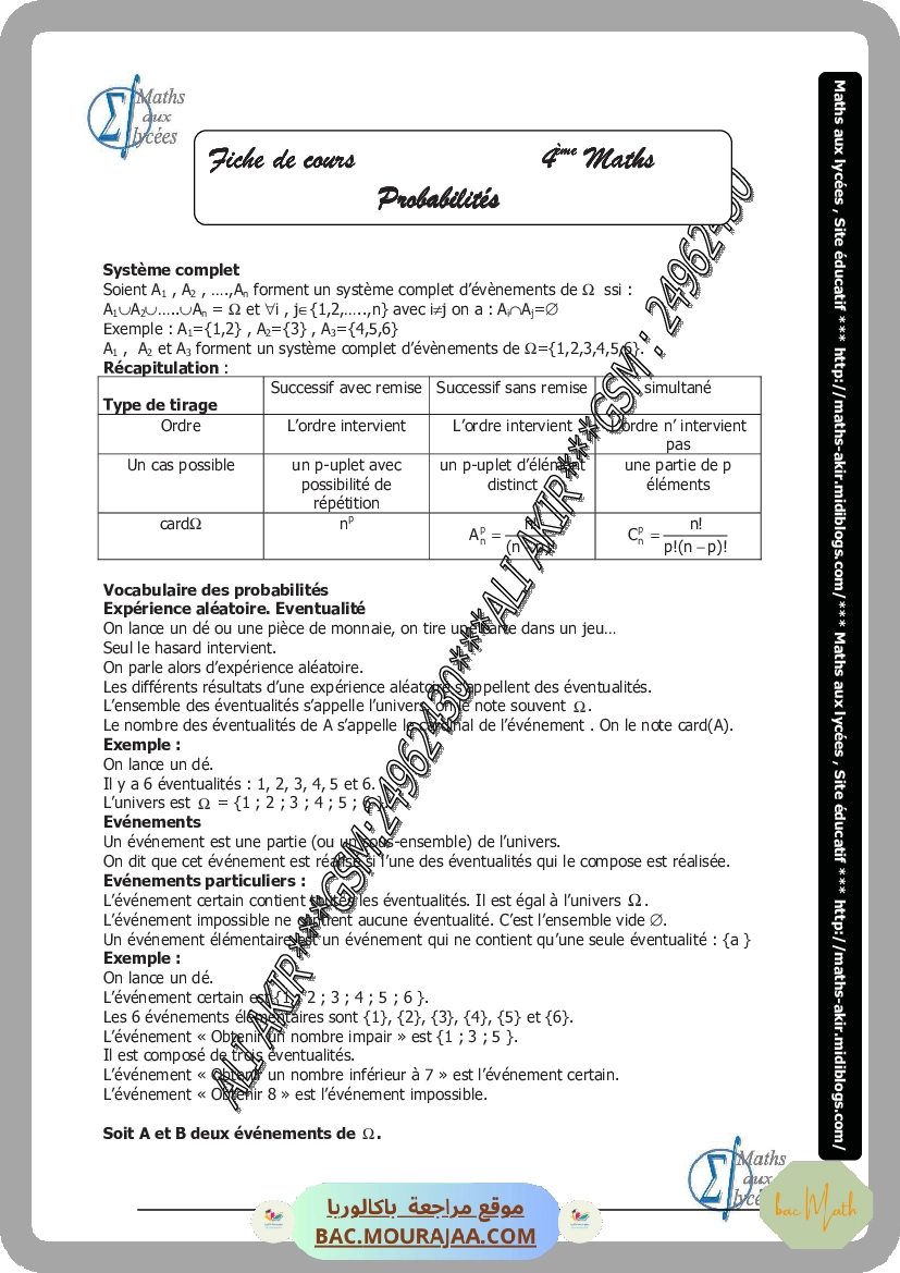 probabilite-fiche et series