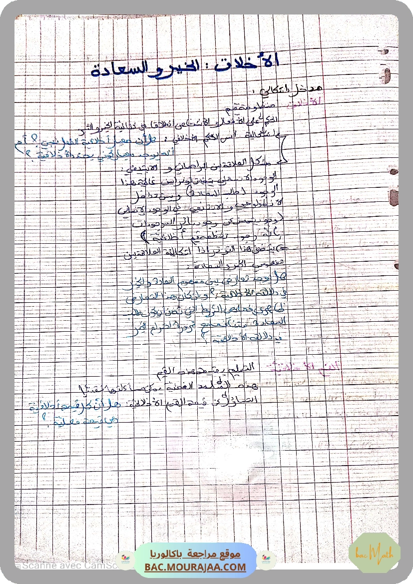 تلخيص محور الأخلاق