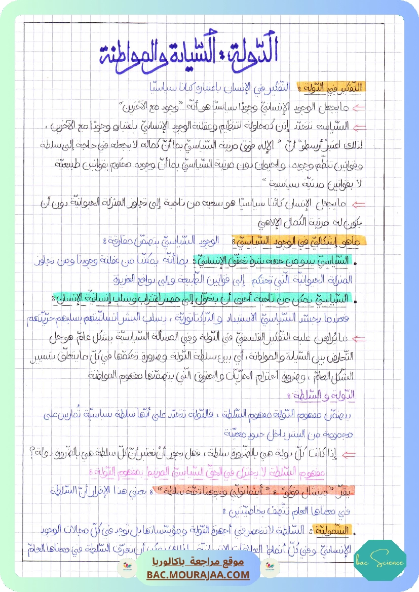 الدولة السيادة و المواطنة