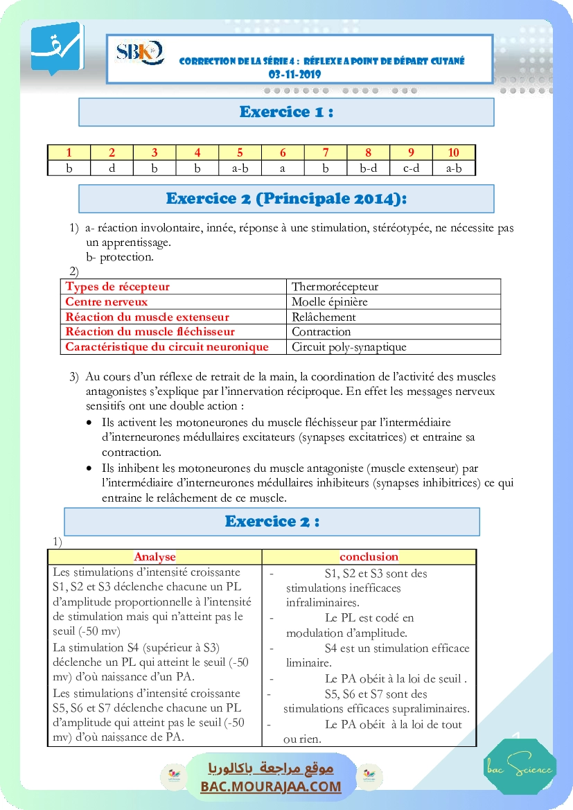Correction Serie 4 27-10 2019