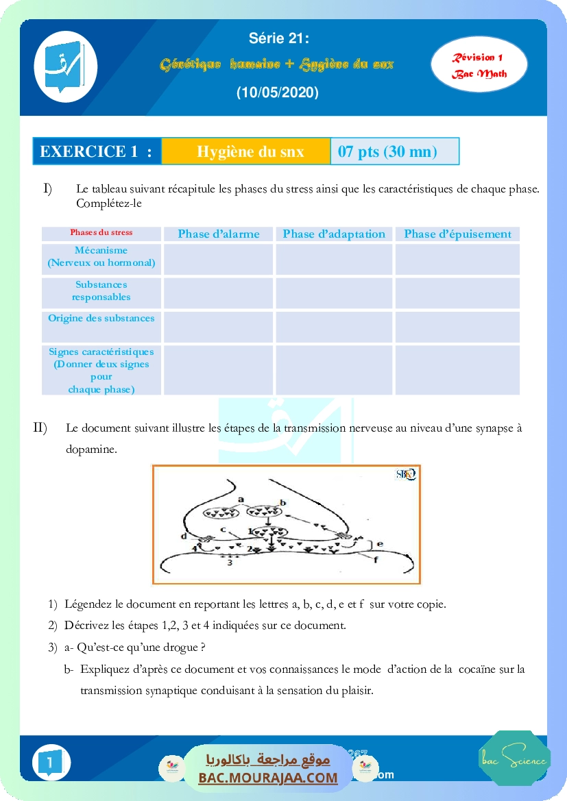 Serie 21 (Revision 1) Genetique + Hygiene du SNX