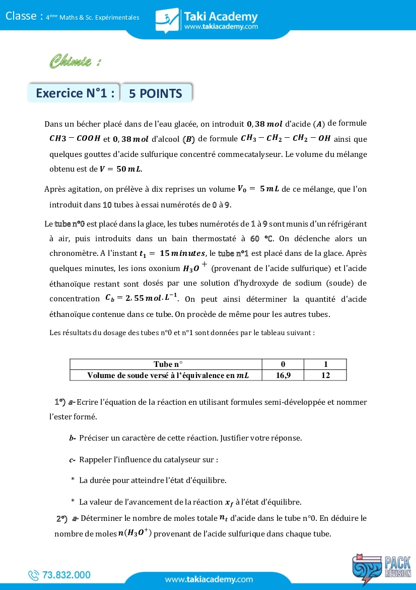 sujet de revision corrige