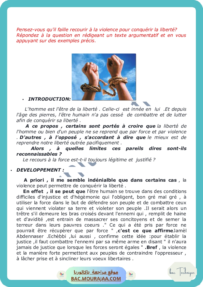 Bac-français-mod 3 liberte