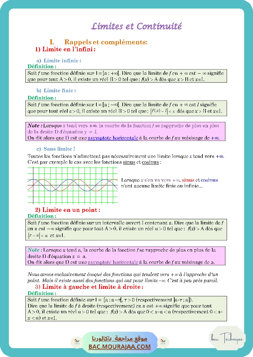 Cours Math Limites et continuite Bac Math Mr Masmoudi Radhouane www.masm