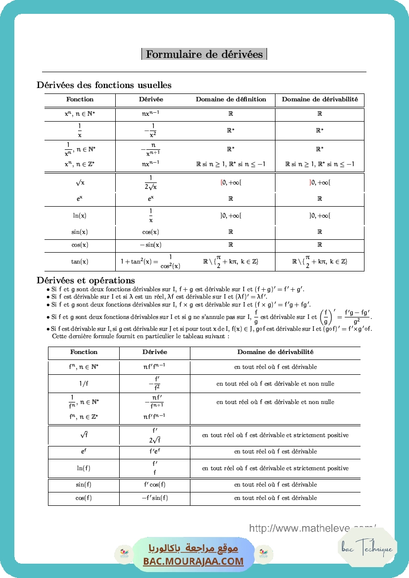 Resumer-formulaire-de-derivees