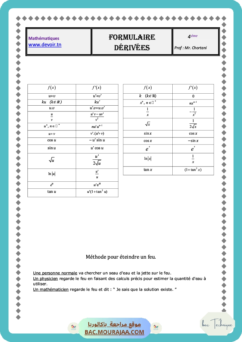 Resumer-formulaire-derivees