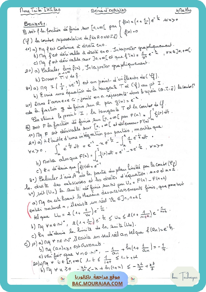 Analyse de fonction exponentielle