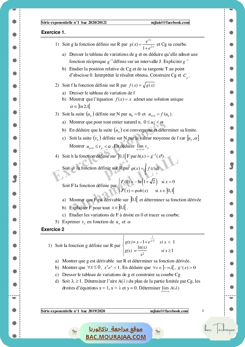 Serie-exponentielle-ln-2020 2021