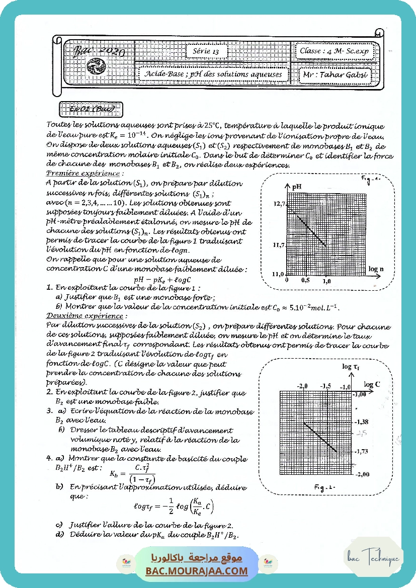 Serie 13 acide-base + pH