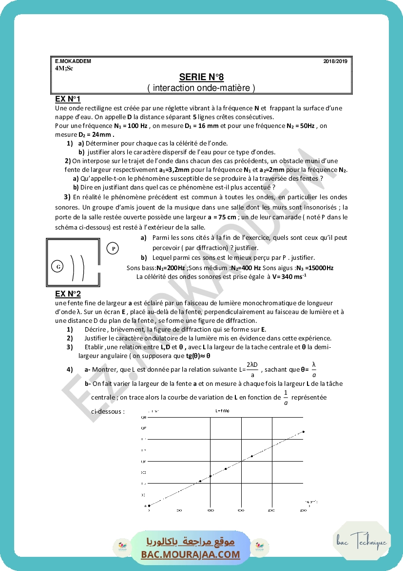 serie-8-interaction-onde-matiere-Math